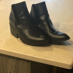 Black slip on booties